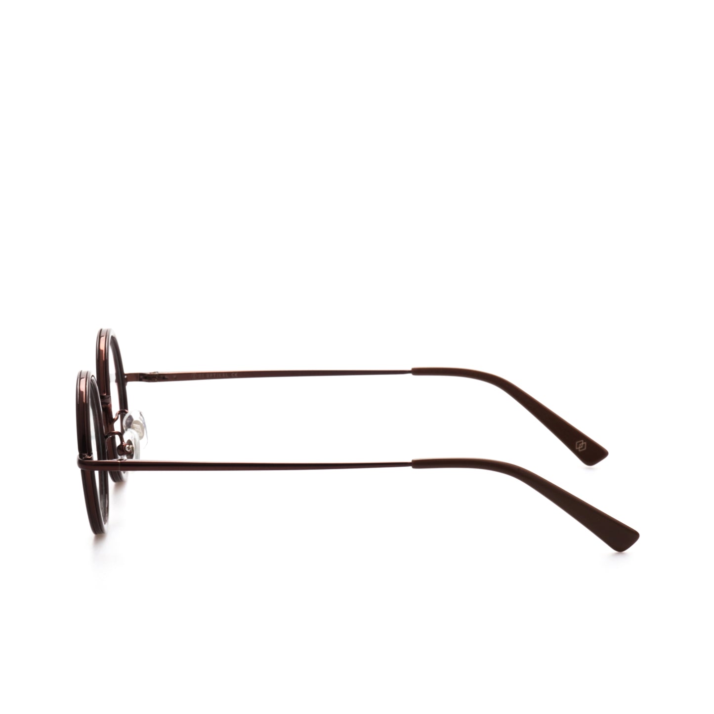 O'S OPTICAL Halo Brown Acetate & Metal Round Eyeglasses Frames