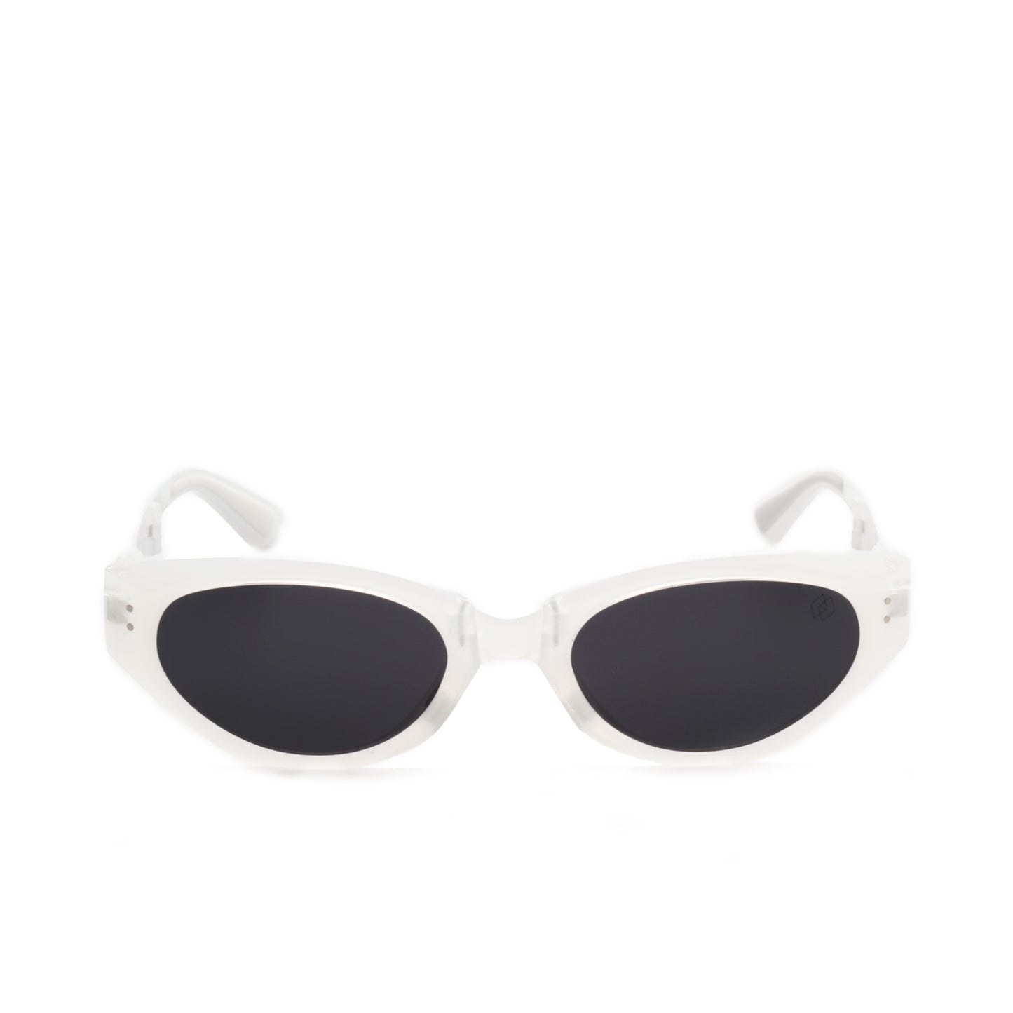 O'S OPTICAL Pivot White Acetate Cat-Eye Folding Sunglasses