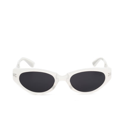 O'S OPTICAL Pivot White Acetate Cat-Eye Folding Sunglasses