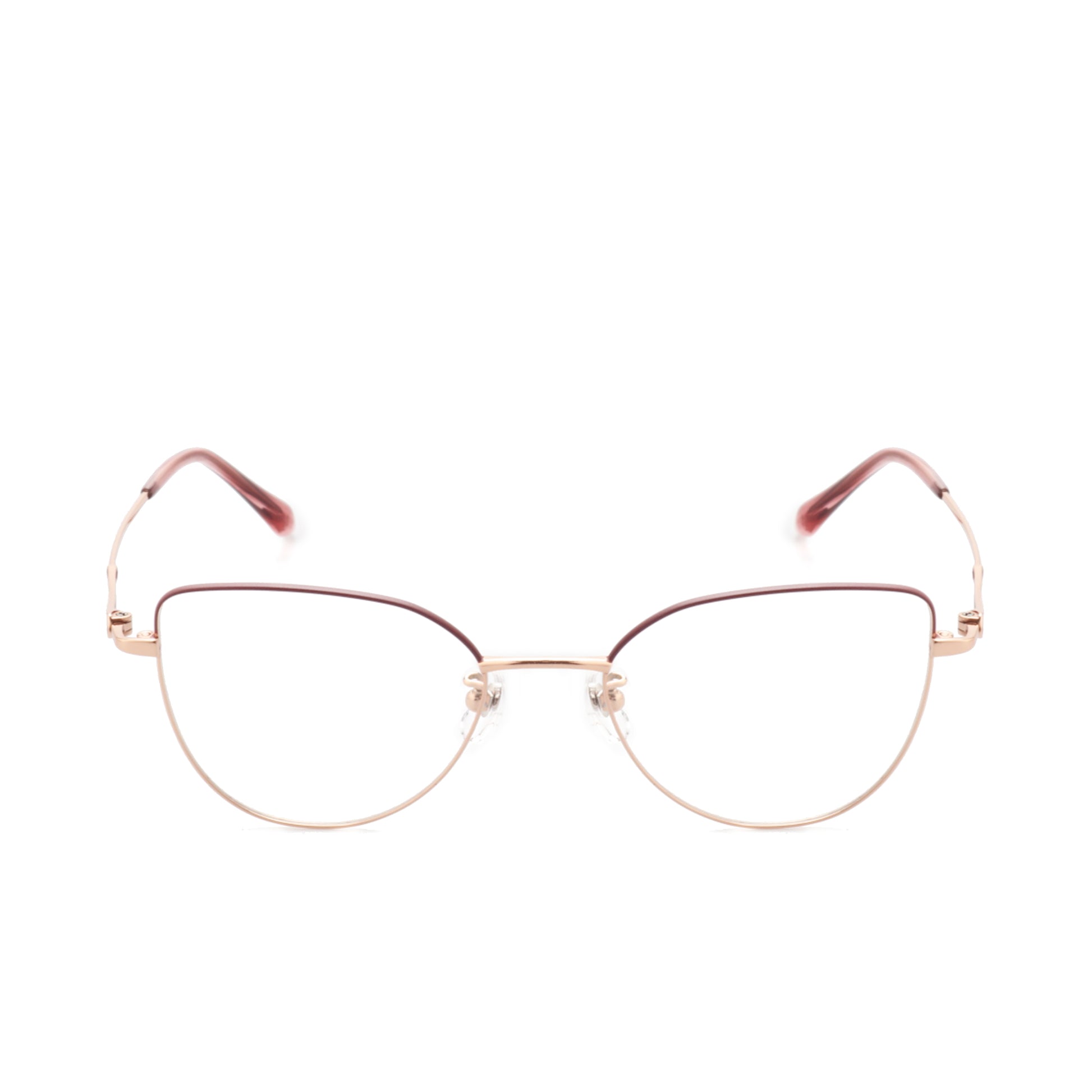 O'S OPTICAL Shape Purple Titanium Cat-Eye Glasses Frames