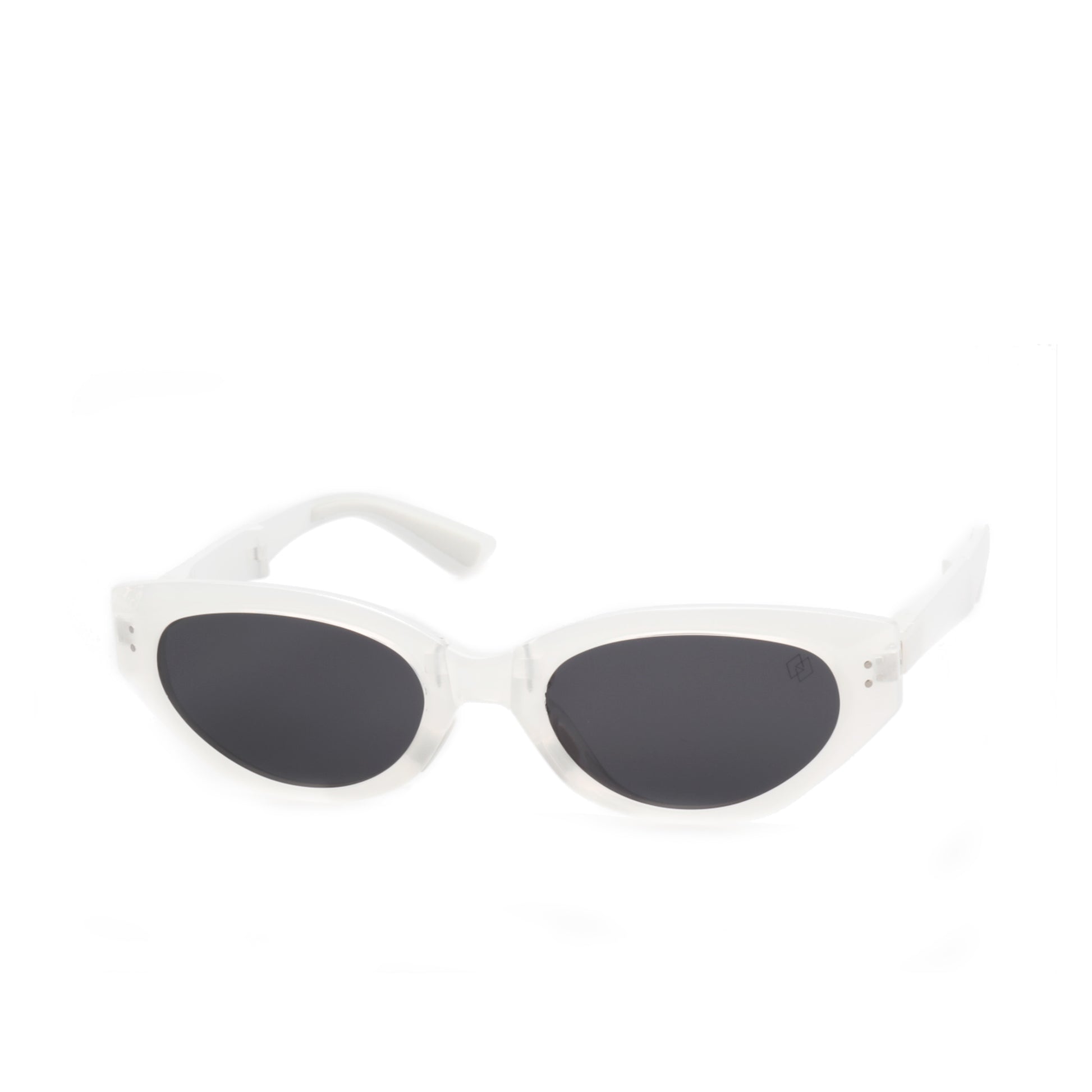 O'S OPTICAL Pivot White Acetate Cat-Eye Foldable Shades