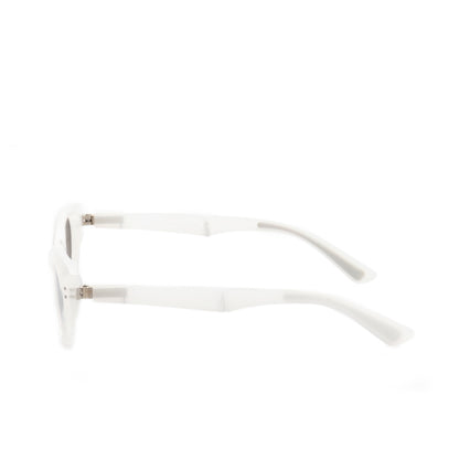 O'S OPTICAL Pivot White Acetate Cat-Eye Compact Sunglasses