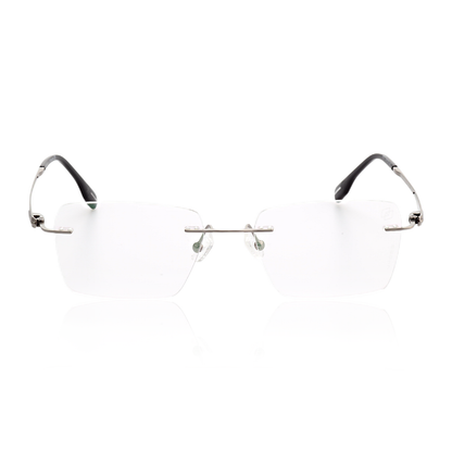 Ghost lightweight titanium rimless prescription glasses front view 