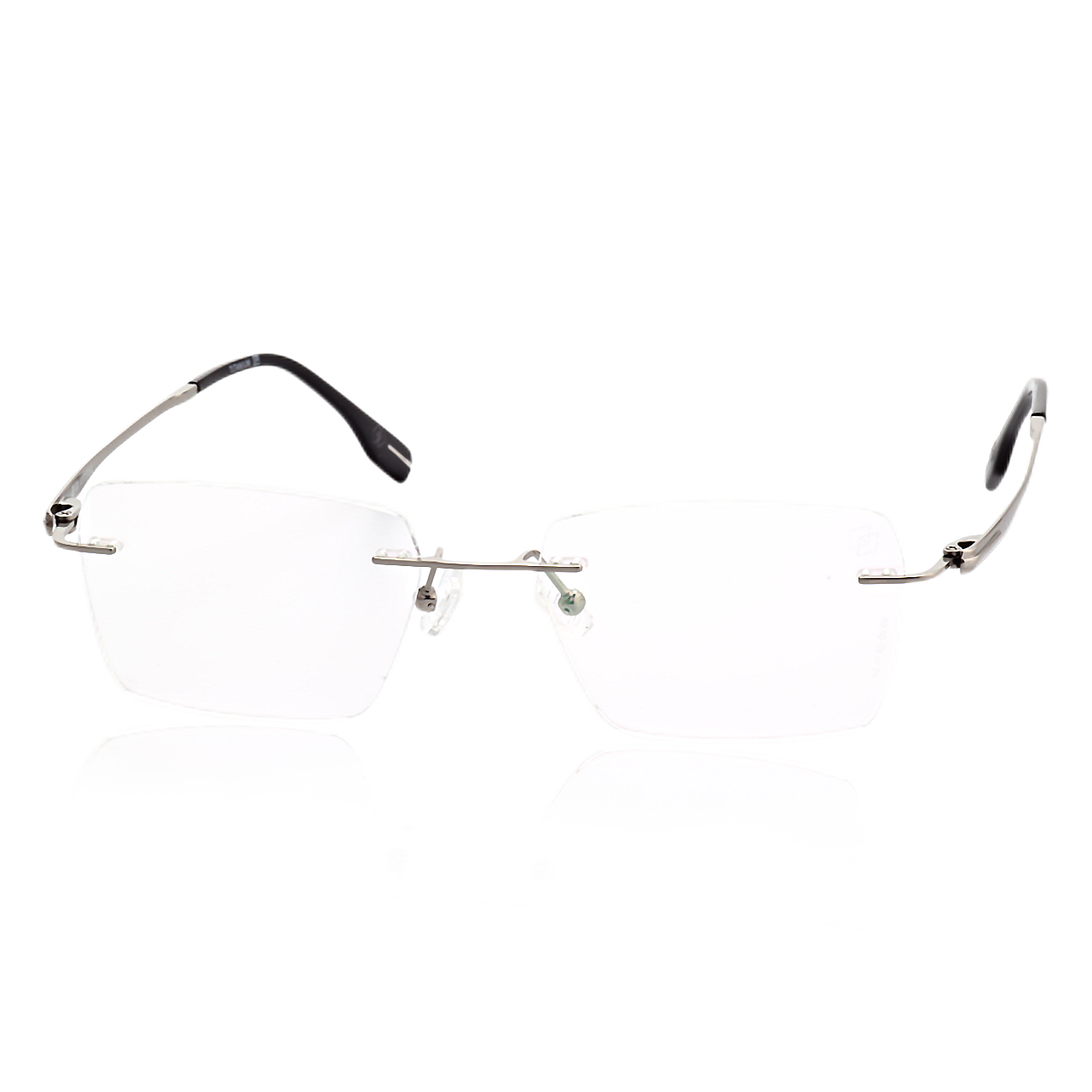 Ghost lightweight titanium rimless prescription glasses straight front view