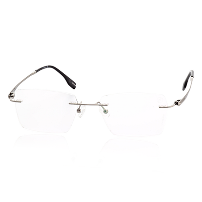 Ghost lightweight titanium rimless prescription glasses straight front view