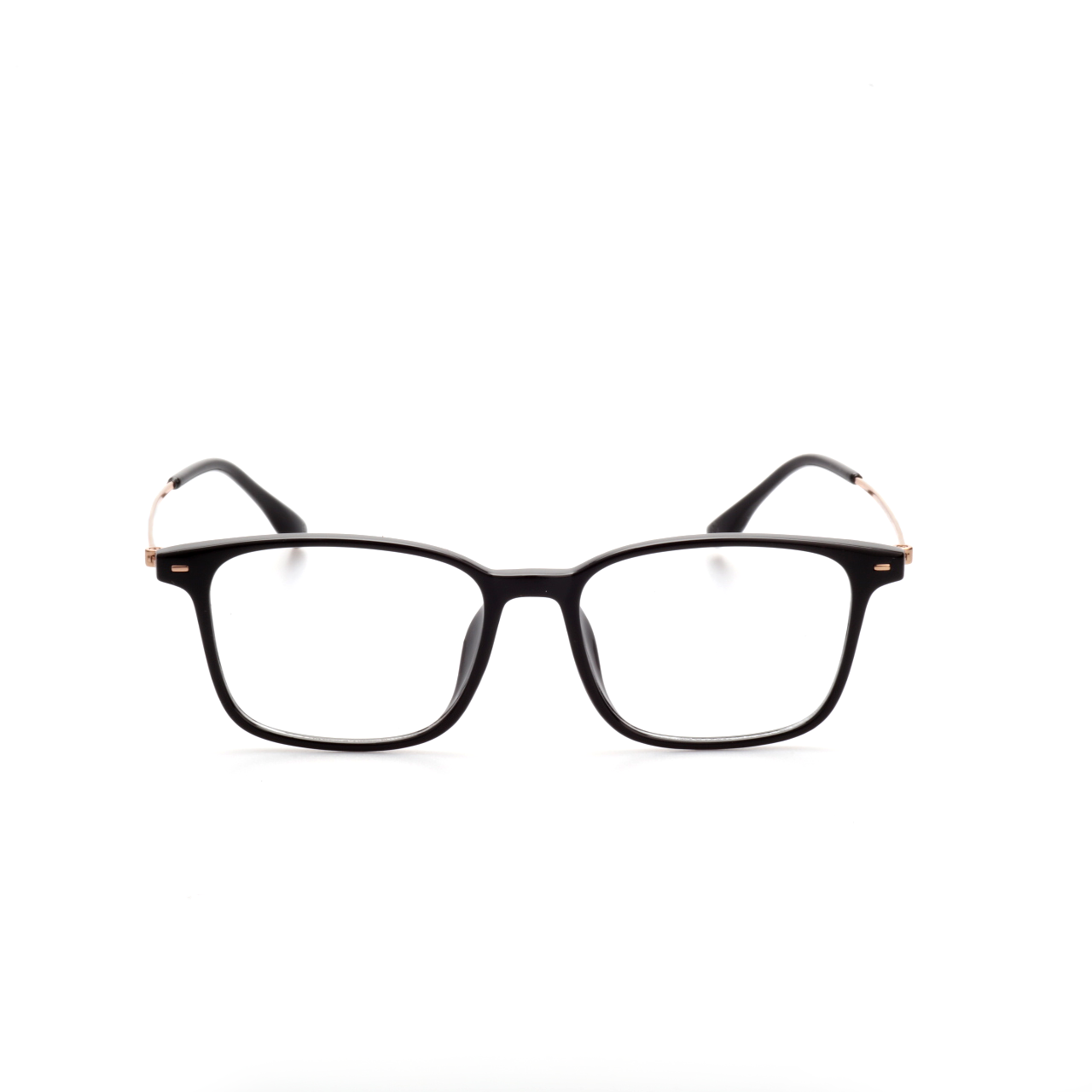 Fold titanium square glasses front view