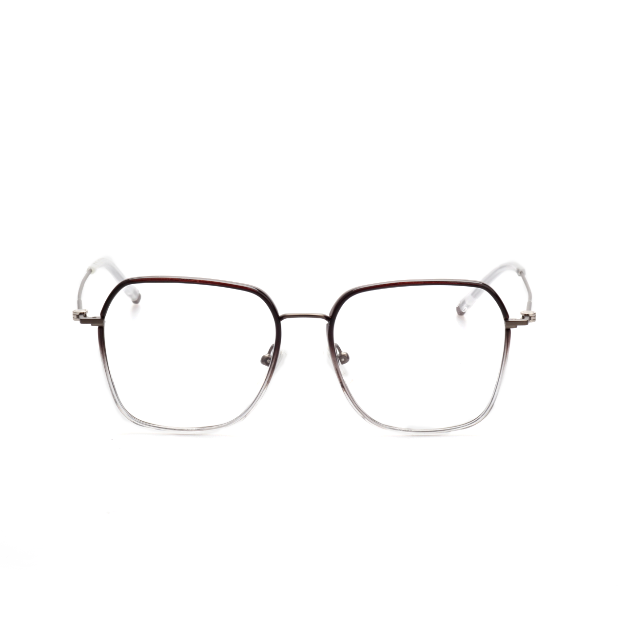 Layer titanium square glasses front view