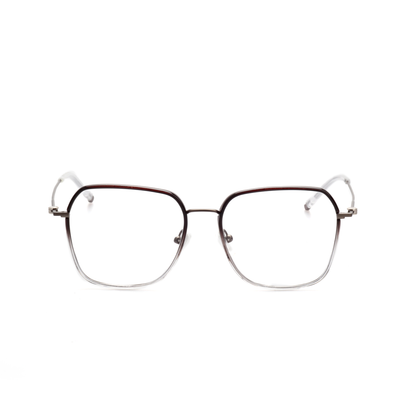 Layer titanium square glasses front view