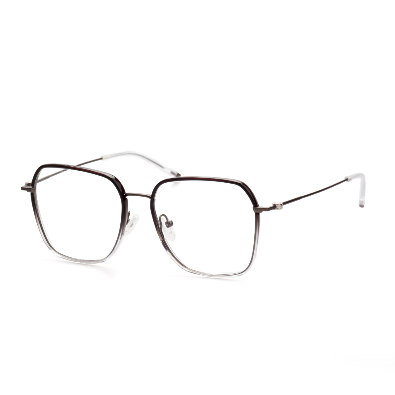 Layer titanium square glasses side profile