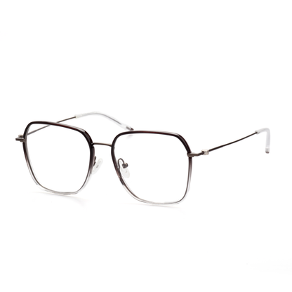 Layer titanium square glasses side profile