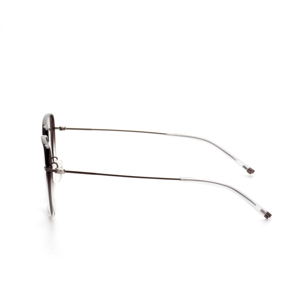 Layer titanium square glasses front view