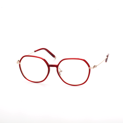 Prism titanium geometric eyeglasses side profile