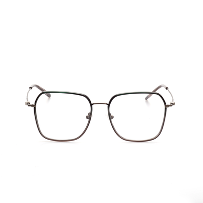 Layer titanium square glasses angled view