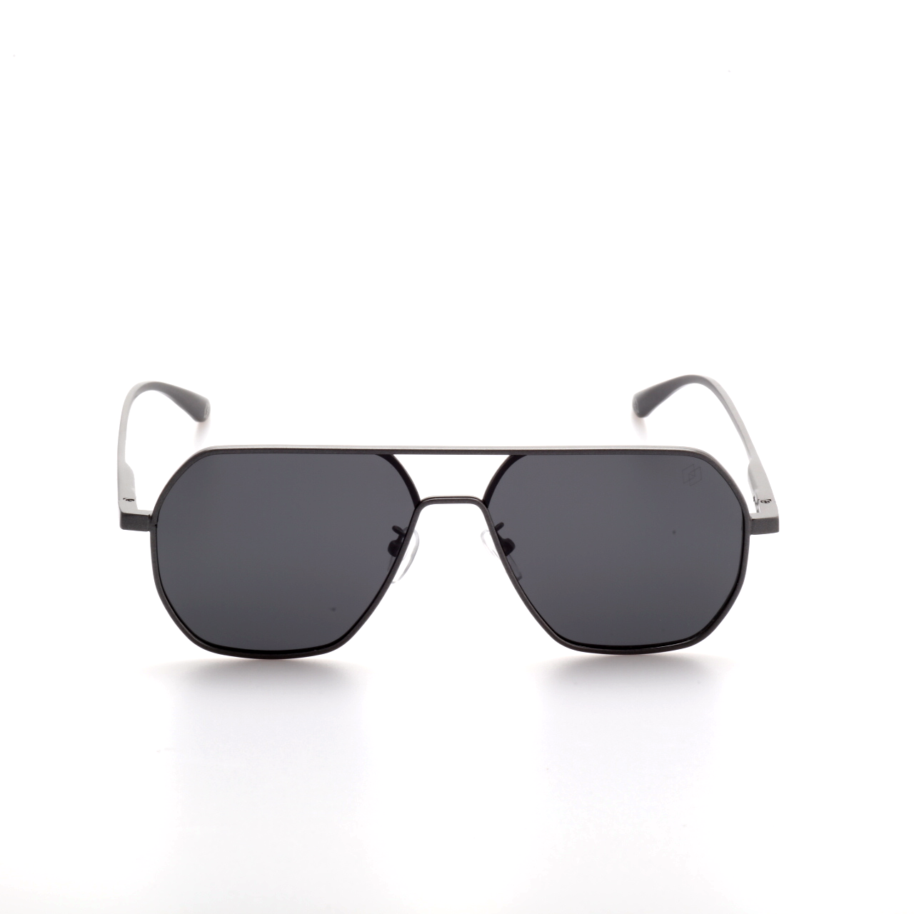 O'S OPTICAL Storm Gray Metal Aviator Sunglasses 
