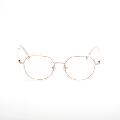 Prism titanium geometric eyeglasses angled view