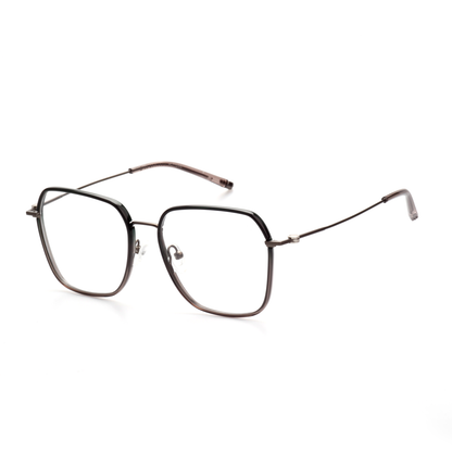 Layer titanium square glasses side profile