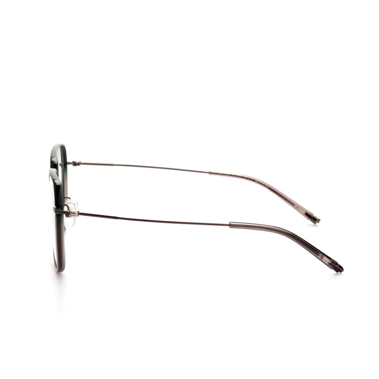 Layer titanium square glasses front view
