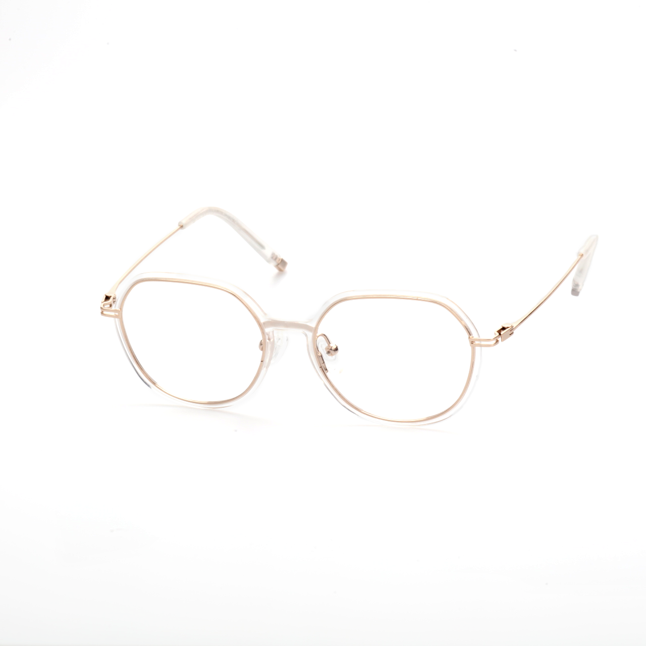 Prism titanium geometric eyeglasses side profile