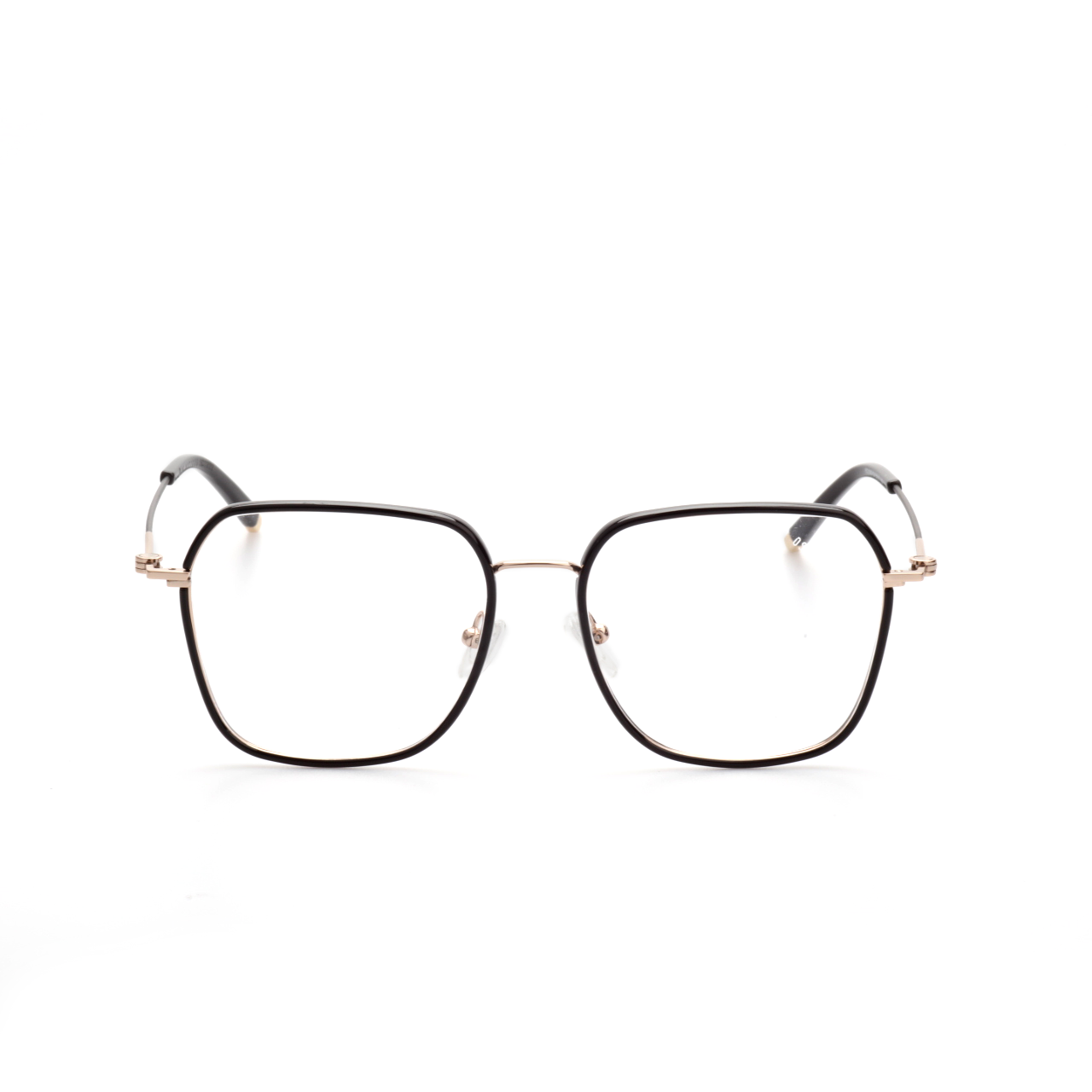 Layer titanium square glasses angled view