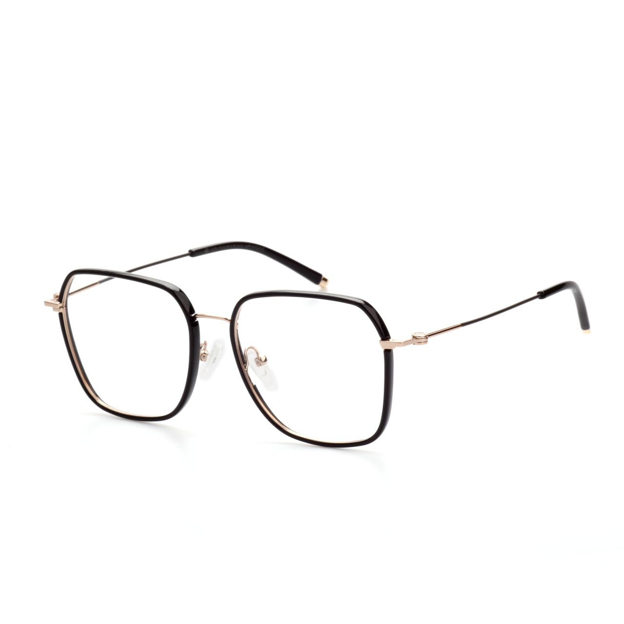 Layer titanium square glasses side profile