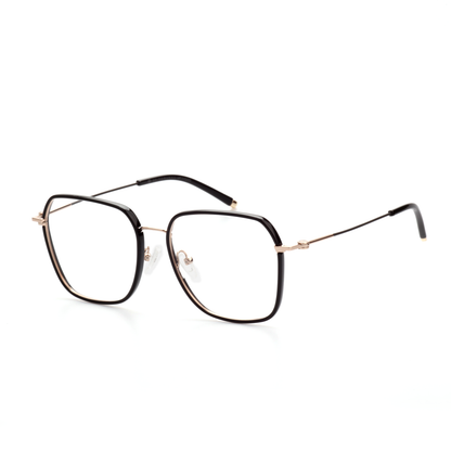 Layer titanium square glasses side profile