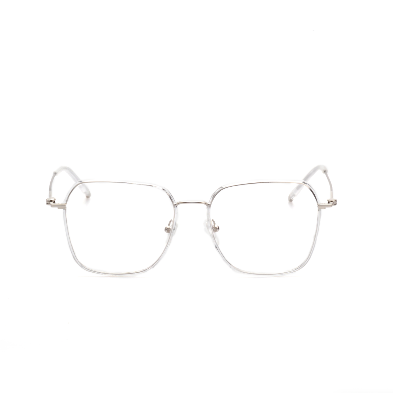 Layer titanium square glasses side profile