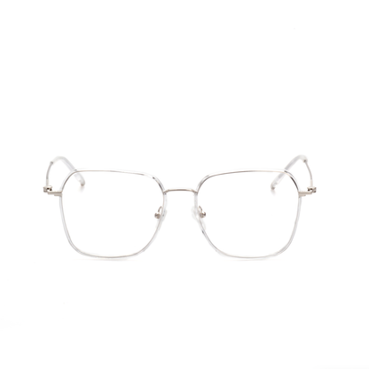 Layer titanium square glasses side profile