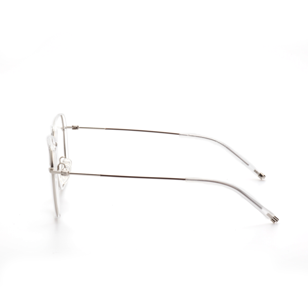 Layer titanium square glasses front view