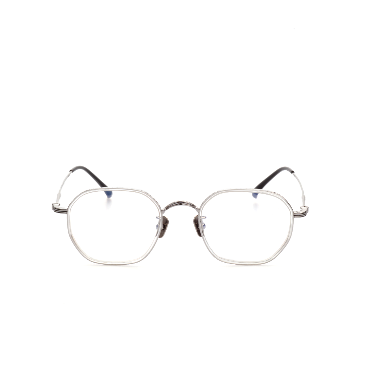 Span titanium geometric glasses front view