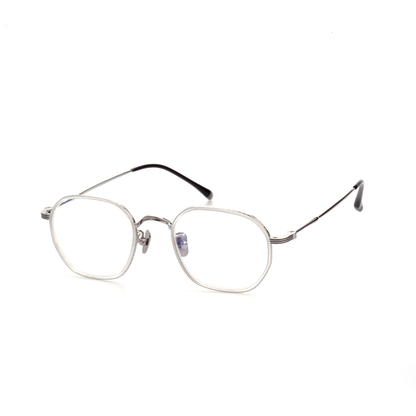 Span titanium geometric glasses side profile