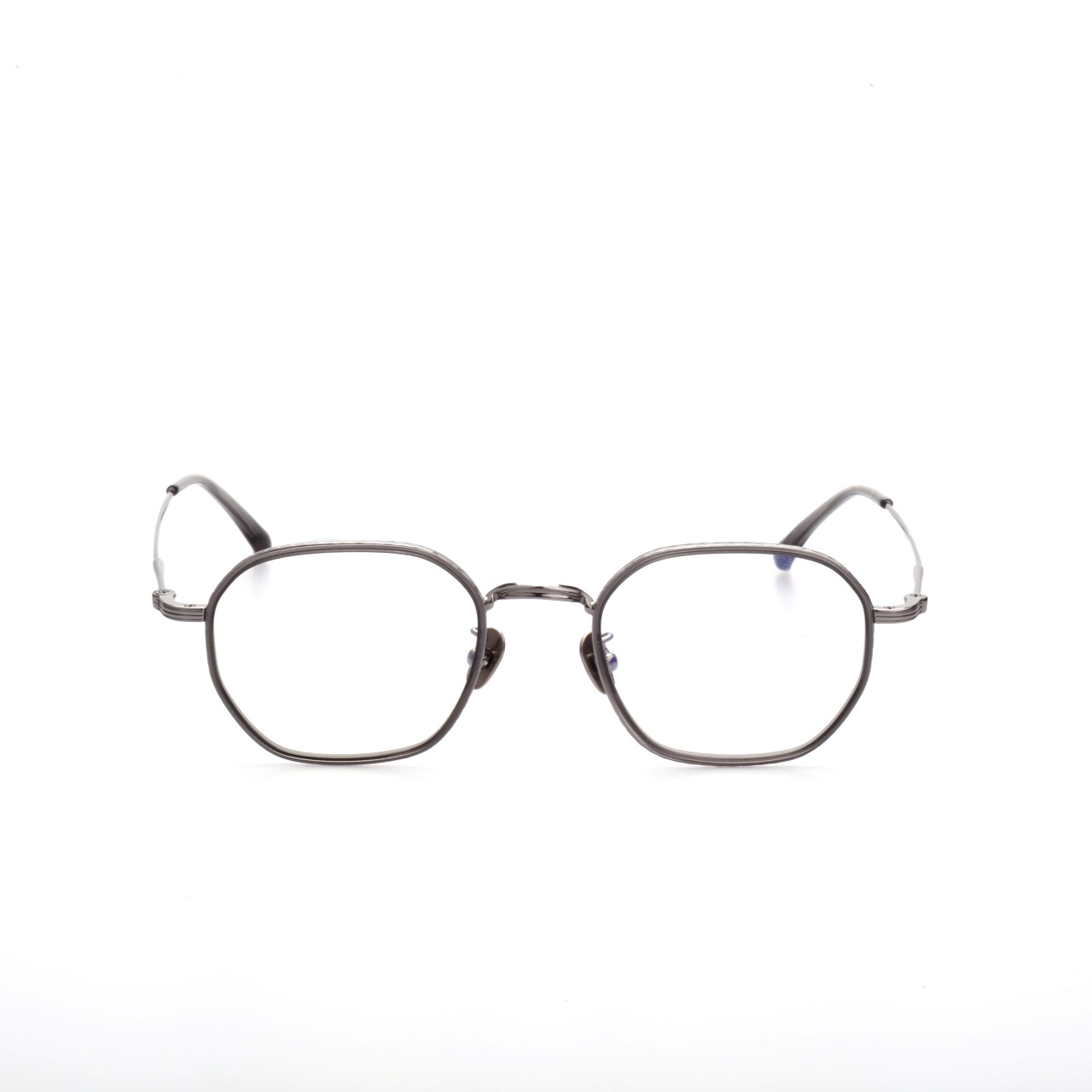 Span titanium geometric glasses angled view