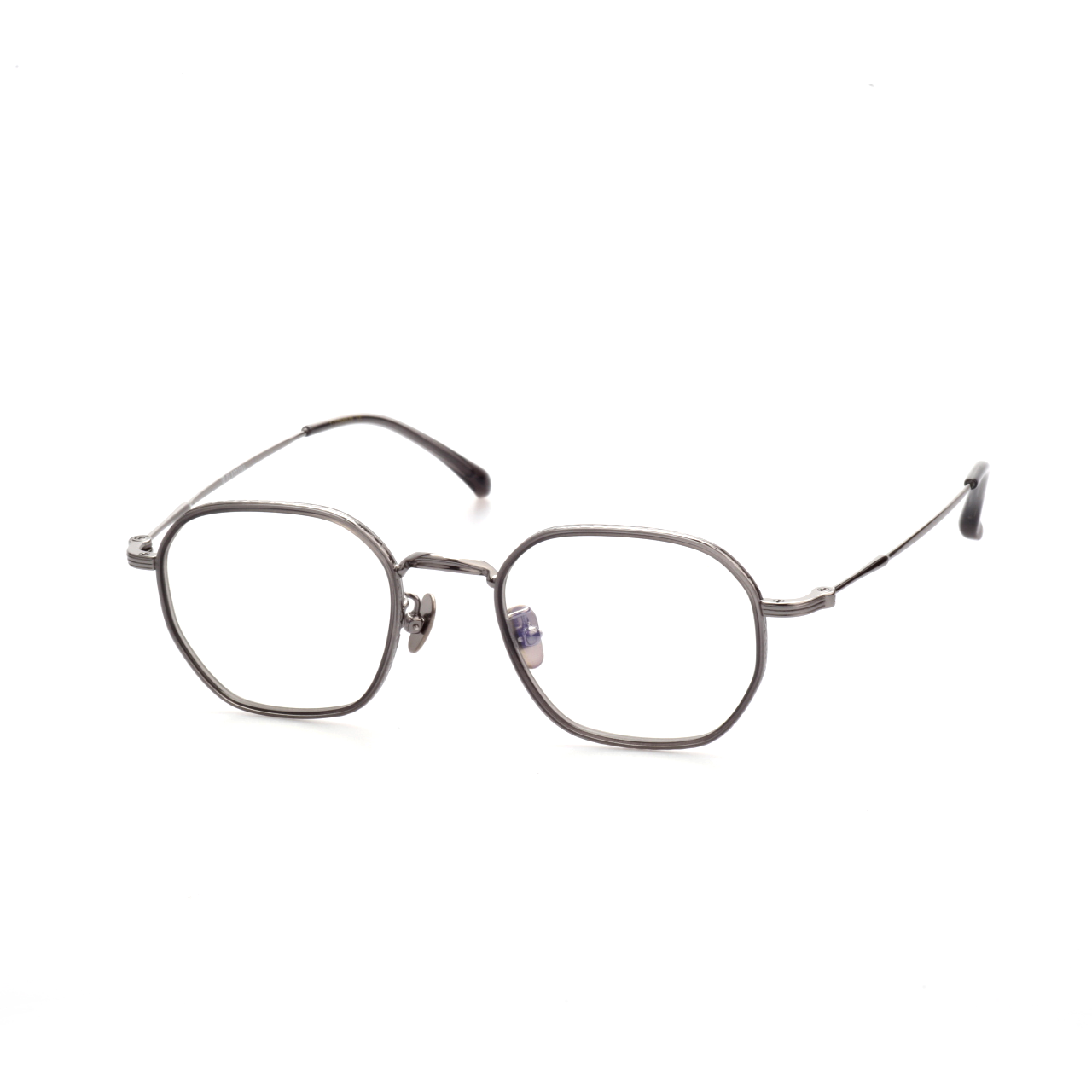 Span titanium geometric glasses side profile