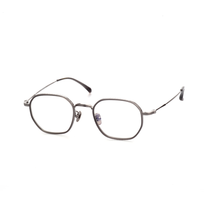 Span titanium geometric glasses side profile
