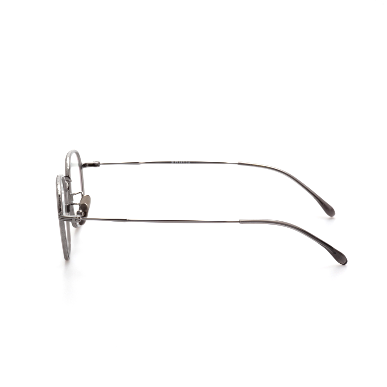 Span titanium geometric glasses front view