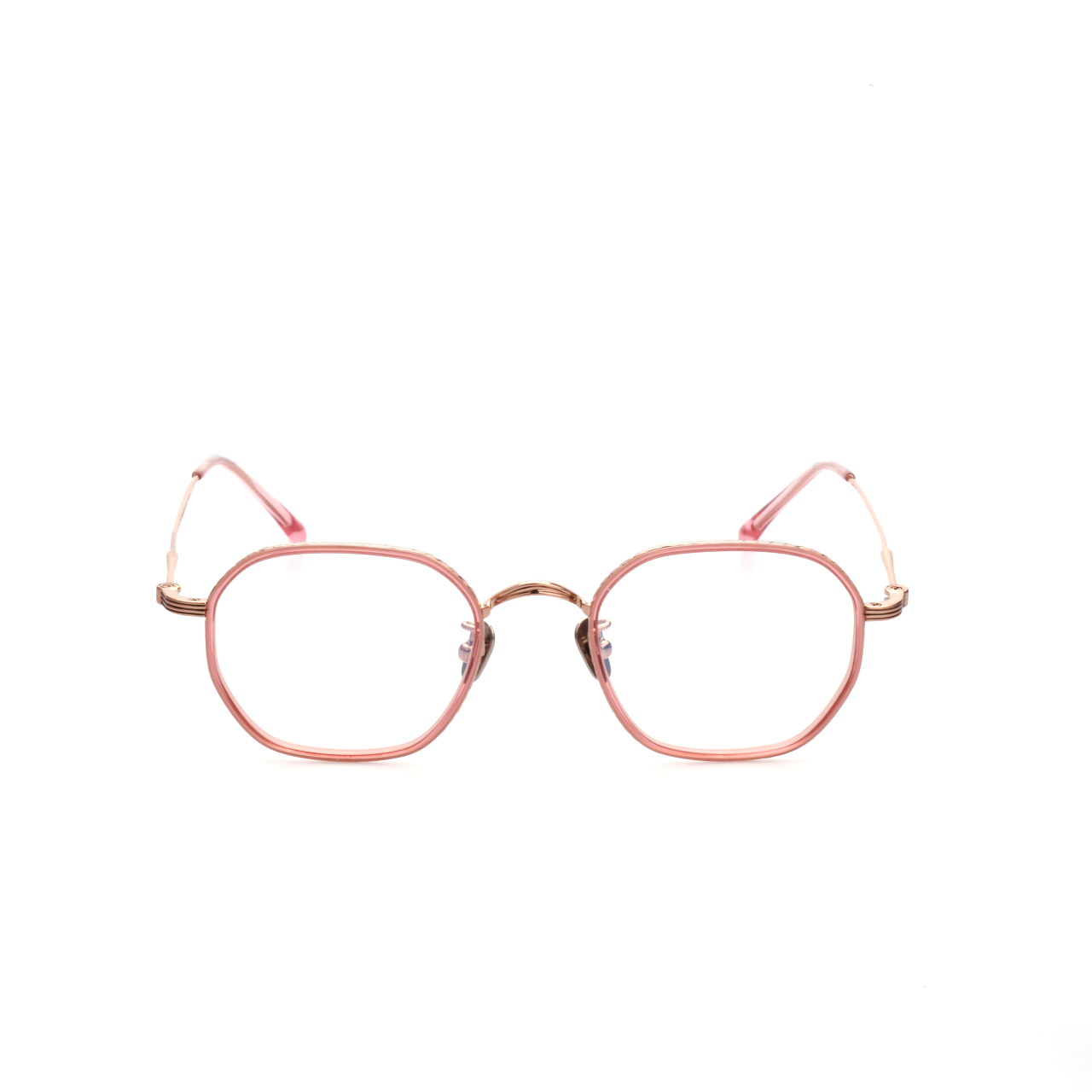 Span titanium geometric glasses angled view