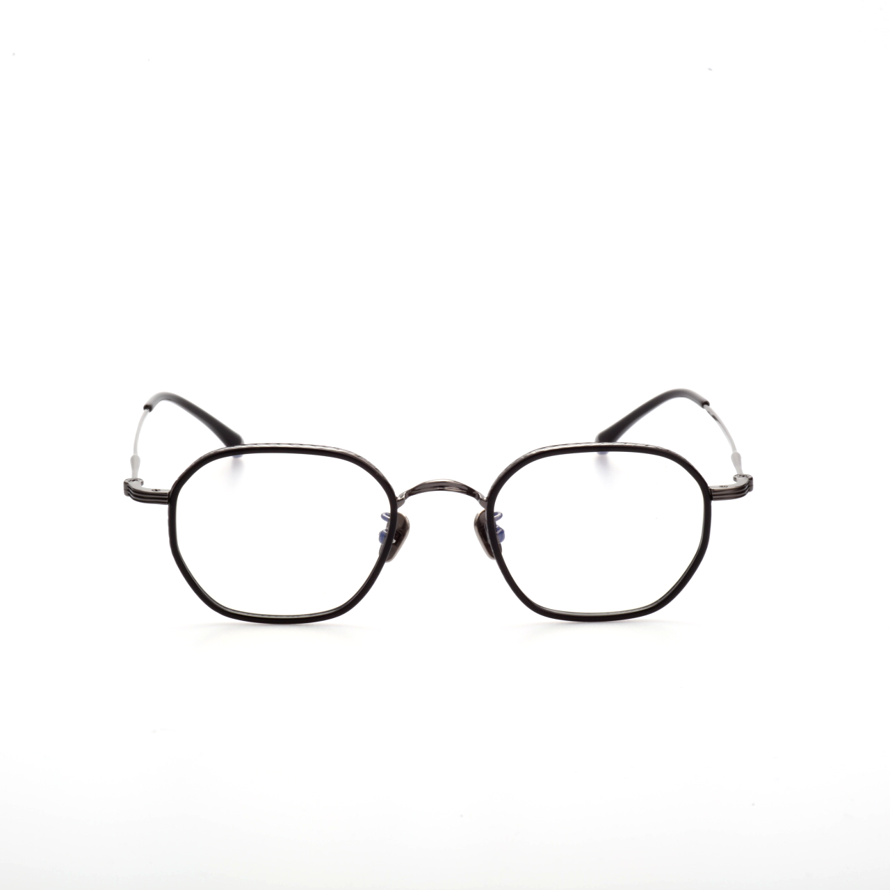 Span titanium geometric glasses angled view
