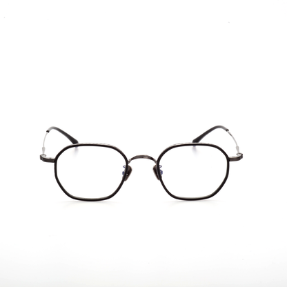 Span titanium geometric glasses angled view