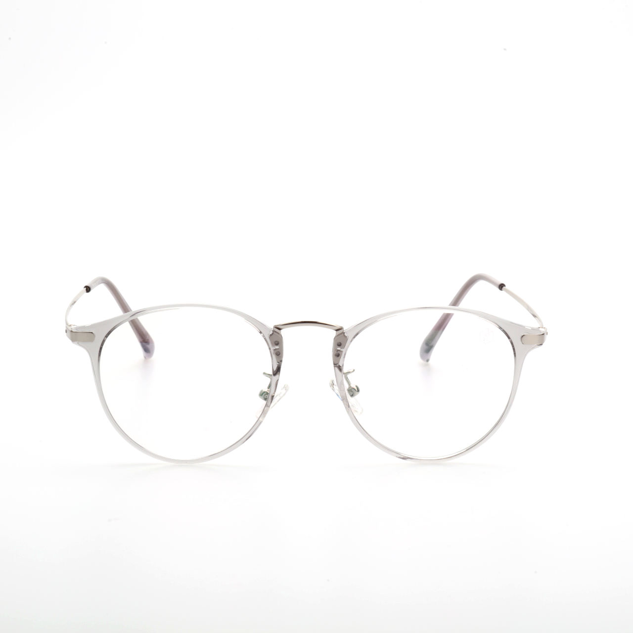 Roam acetate metal oval eyeglasses angled view
