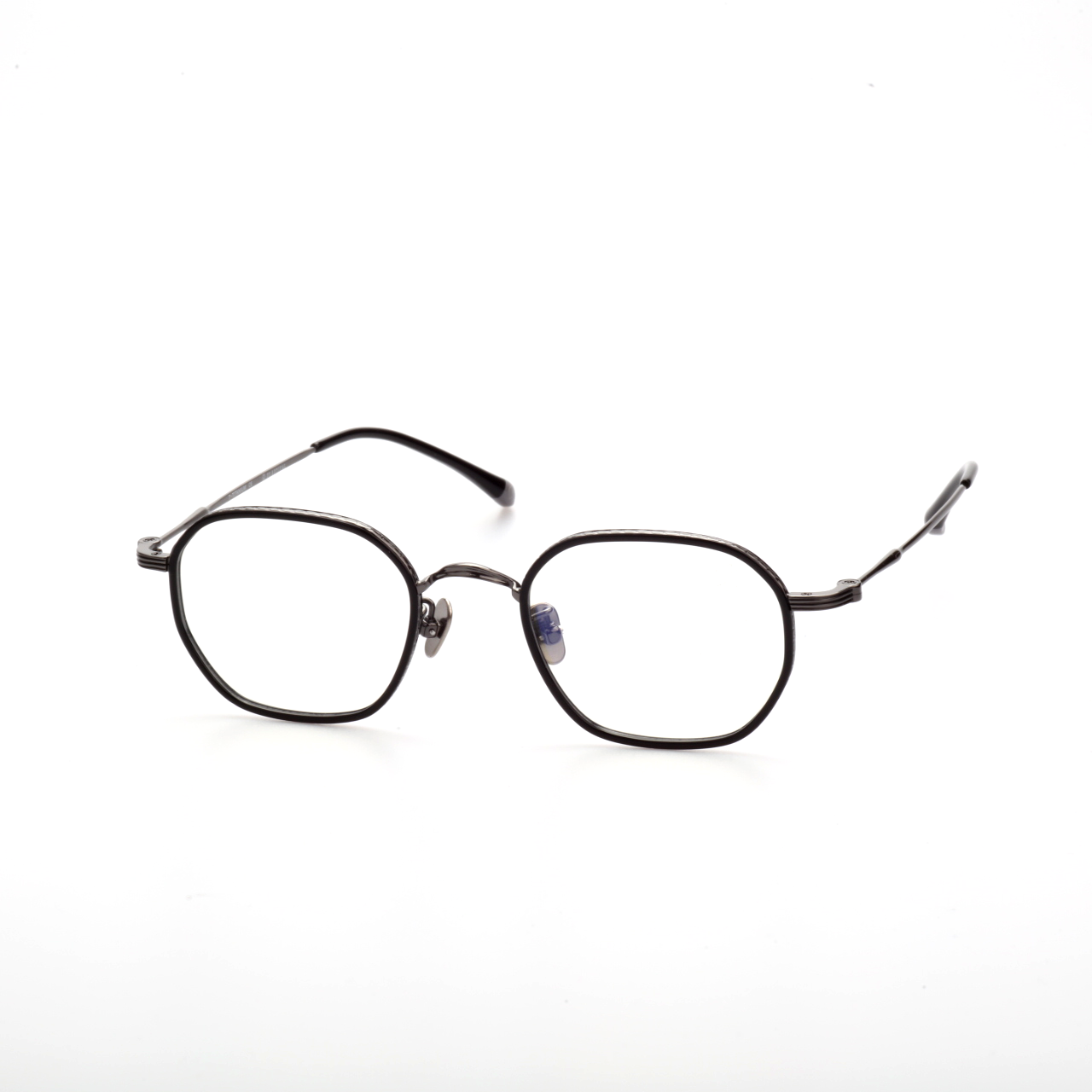 Span titanium geometric glasses side profile