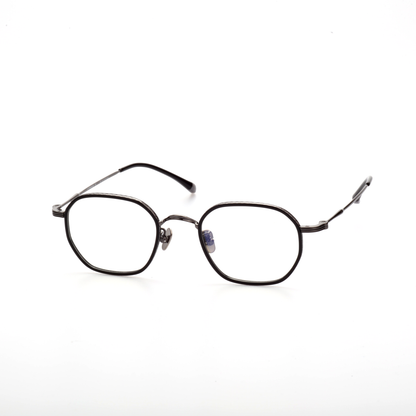 Span titanium geometric glasses side profile