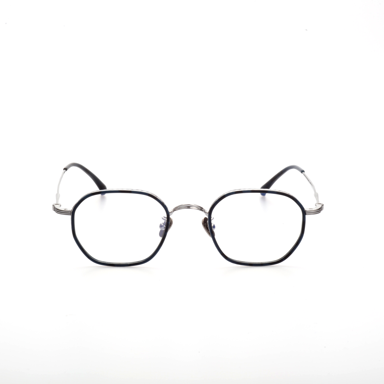 Span titanium geometric glasses angled view