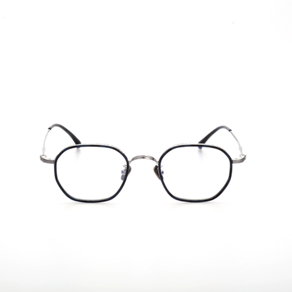 Span titanium geometric glasses angled view