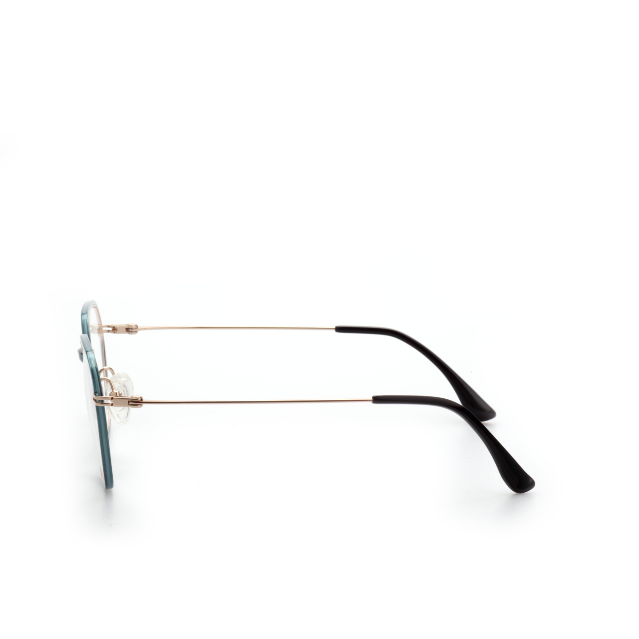 Prism titanium geometric eyeglasses angled view