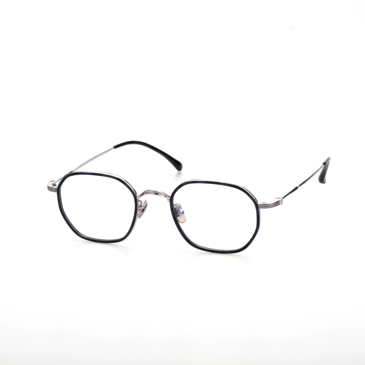 Span titanium geometric glasses side profile