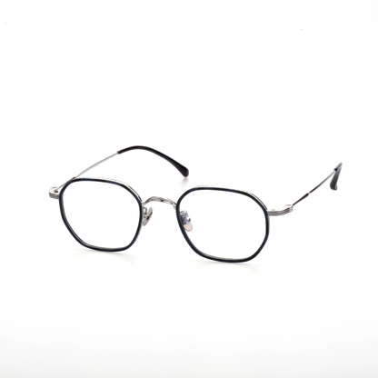 Span titanium geometric glasses side profile