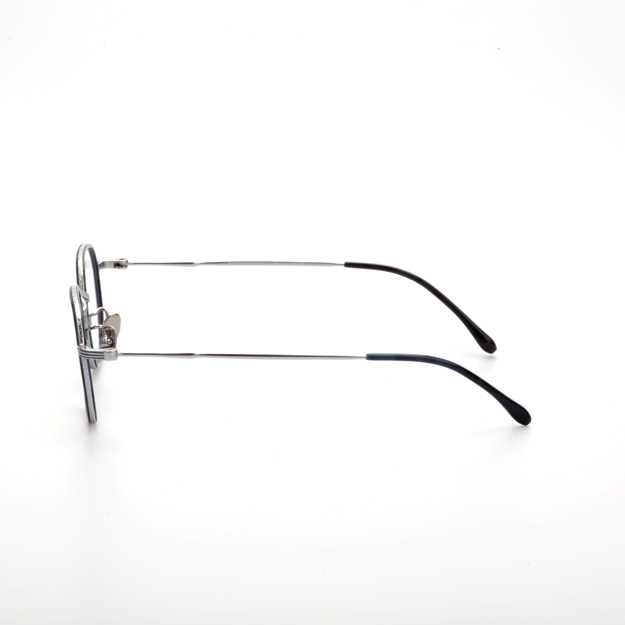 Span titanium geometric glasses front view