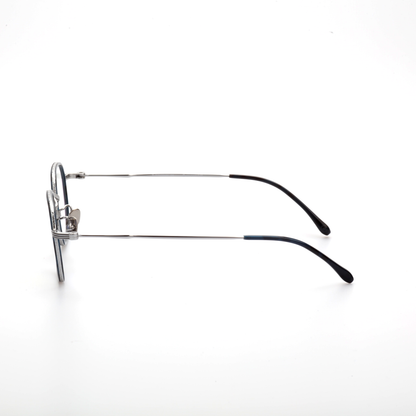 Span titanium geometric glasses front view