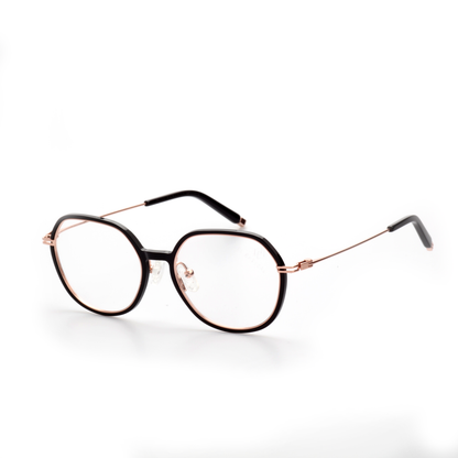 Prism titanium geometric eyeglasses side profile