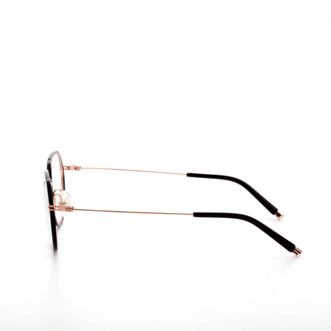 Prism titanium geometric eyeglasses angled view