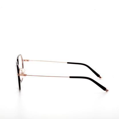 Prism titanium geometric eyeglasses angled view